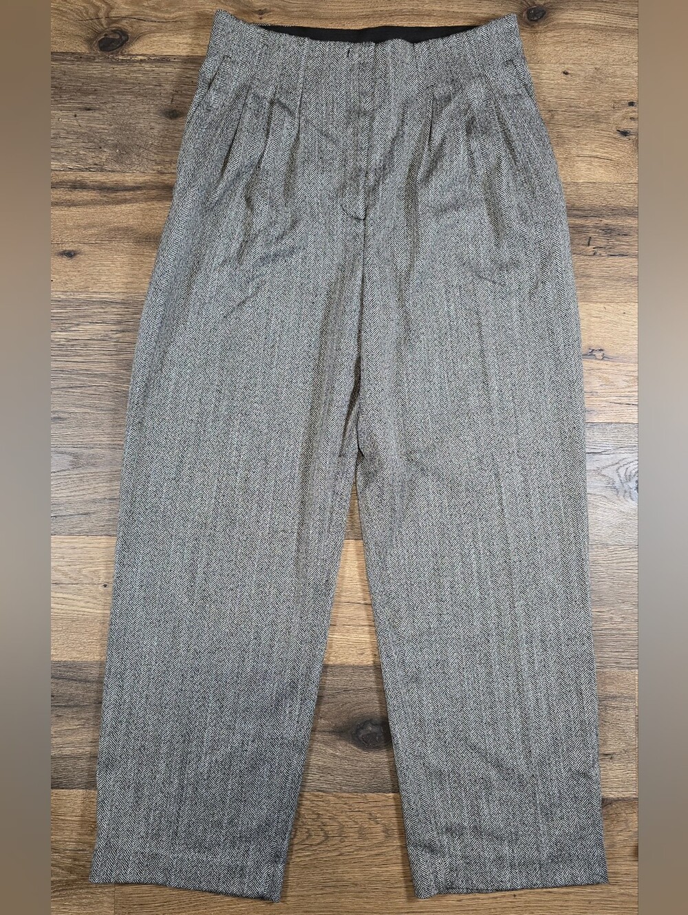 H&M Womens Tailored Gray Herringbone Pants
